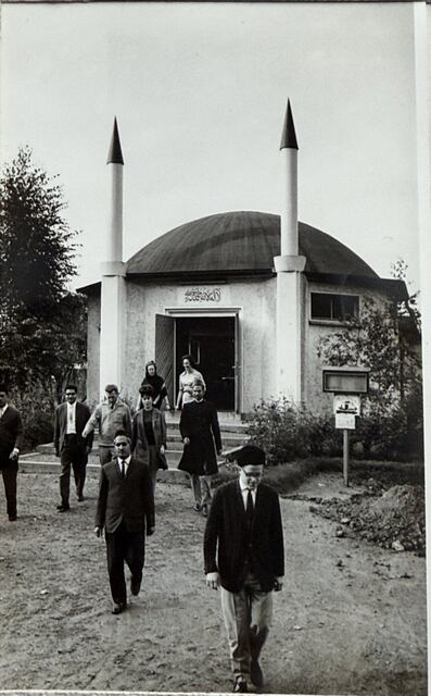 People leaving the mosque.